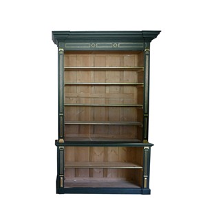 Large Georgian painted and parcel gilt bookcase.